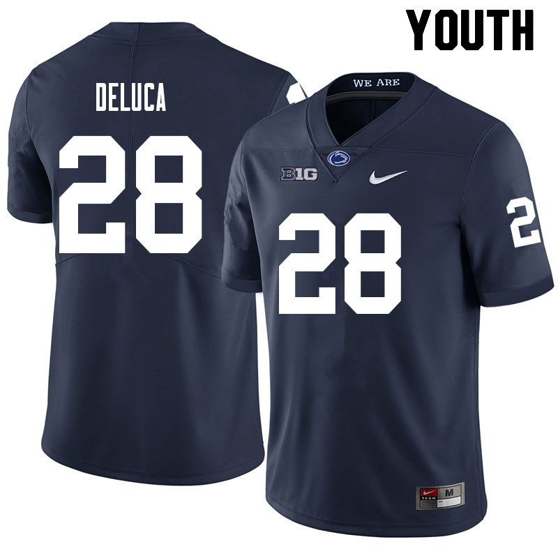 Youth #28 Dominic DeLuca Penn State Nittany Lions College Football Jerseys Sale-Navy